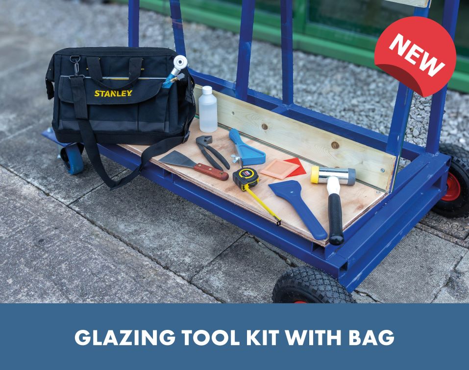 Glazing tool kit with bag